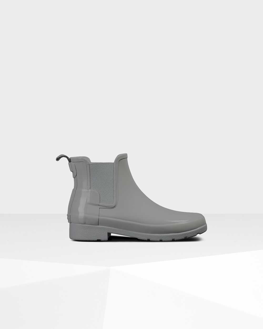 Hunter Refined Gloss Slim Fit Women's Chelsea Boots NZ-66089D Grey